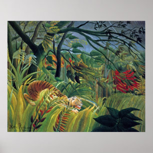 Tiger in einem tropischen Sturm (überrascht) Poster