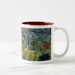 Tiger in einem tropischen Sturm (überrascht) Zweifarbige Tasse