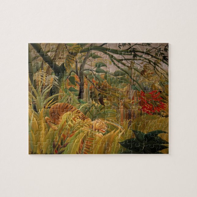 Tiger in einem tropischen Sturm von Henri Rousseau (Horizontal)
