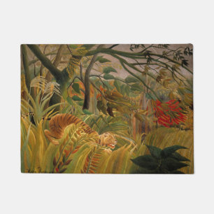 Tiger in einem tropischen Sturm von Henri Rousseau Fußmatte