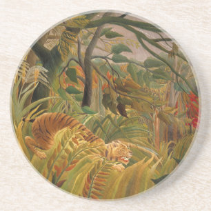 Tiger in einem tropischen Sturm von Henri Rousseau Getränkeuntersetzer
