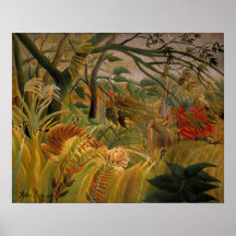 Tiger in einem tropischen Sturm von Henri Rousseau