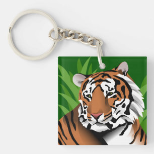 Tiger In Jungle Schlüsselanhänger