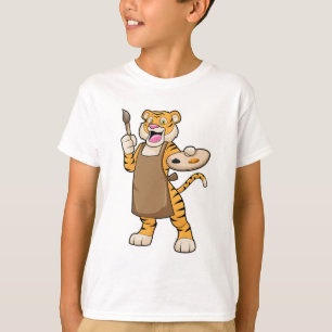 Tiger in Malerei mit Pinsel und Pinsel T-Shirt