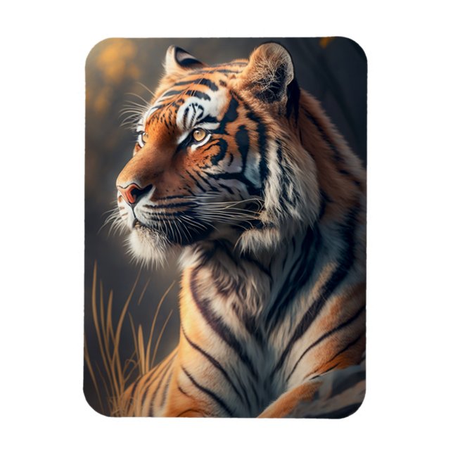 Tiger in Nature Flexible Foto Magnet (Vertikal)