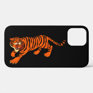 Tiger iPhone 12 Fall schwarz und orange gestreift Case-Mate iPhone Hülle