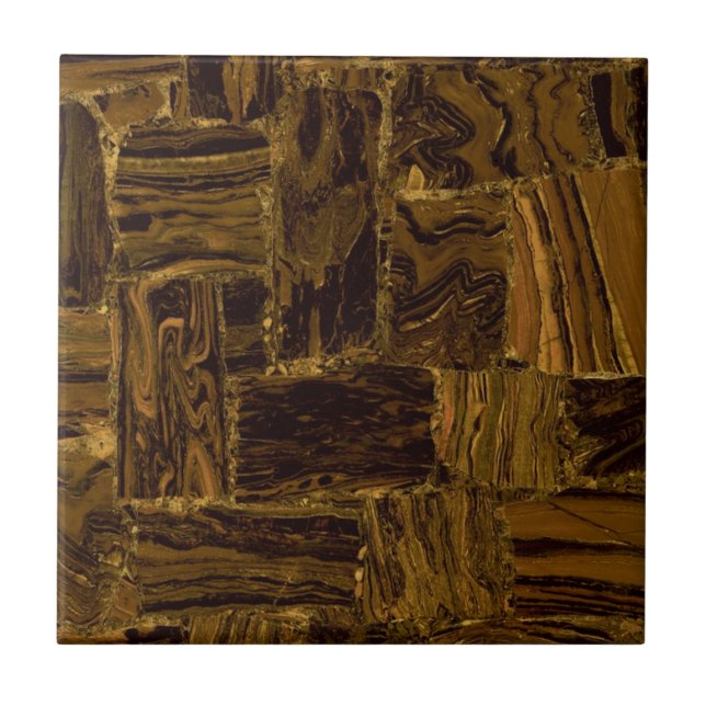 Tiger Iron Gemstone Print Backsplash Keramik Tile Fliese (Vorderseite)