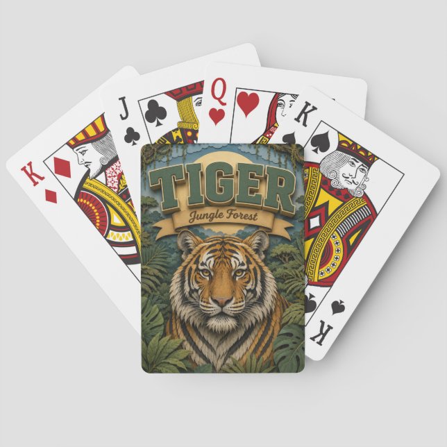 Tiger Jungle Forest POPCUT Spielkarten (Rückseite)