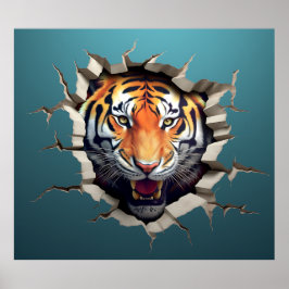 Tiger Jungle Safari Ausbruch Wall Poster Print