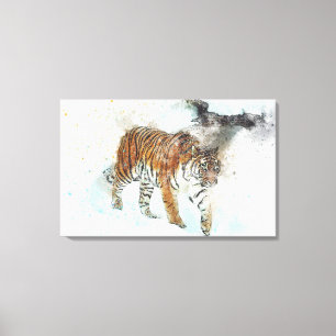 Tiger Jungle Watercolor Leinwanddruck