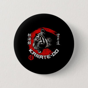 Tiger Karate Symbol Shotokan Dojo Training Kanji J Button