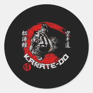 Tiger Karate Symbol Shotokan Dojo Training Kanji J Runder Aufkleber
