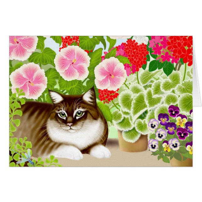 Tiger-Katze im Garten-Dschungel (Vorderseite (Horizontal))