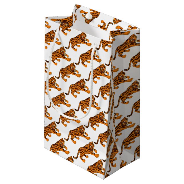 Tiger Kleine Geschenktüte (Vorderseite Schrägansicht)