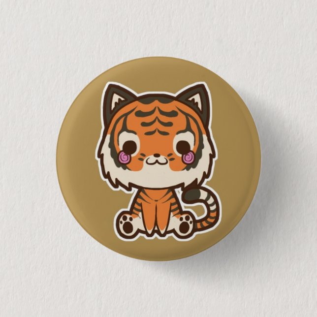 Tiger-Knopf Button (Vorderseite)