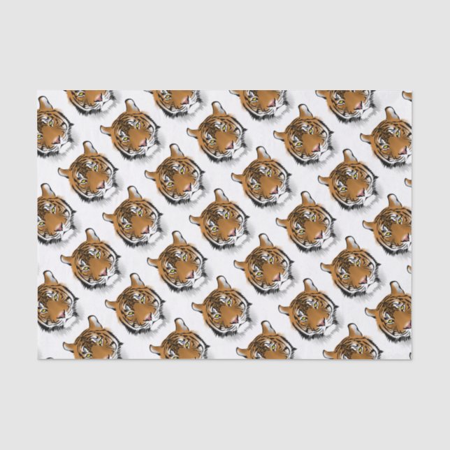 Tiger-Kopf-Druck-Entwurf Seidenpapier (Vorderseite)