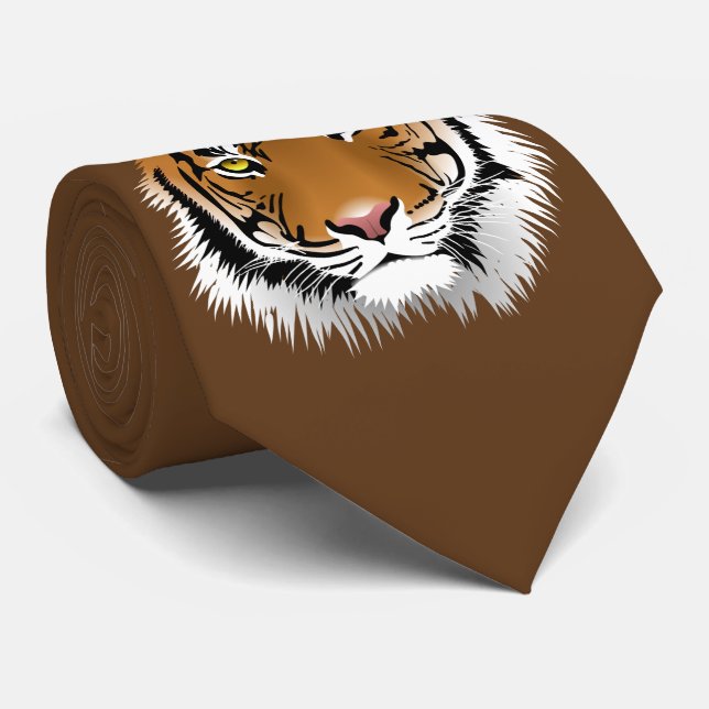 Tiger-Kopf Krawatte (Gerollt)