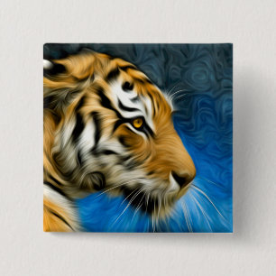 Tiger-Kunst-Malerei Button