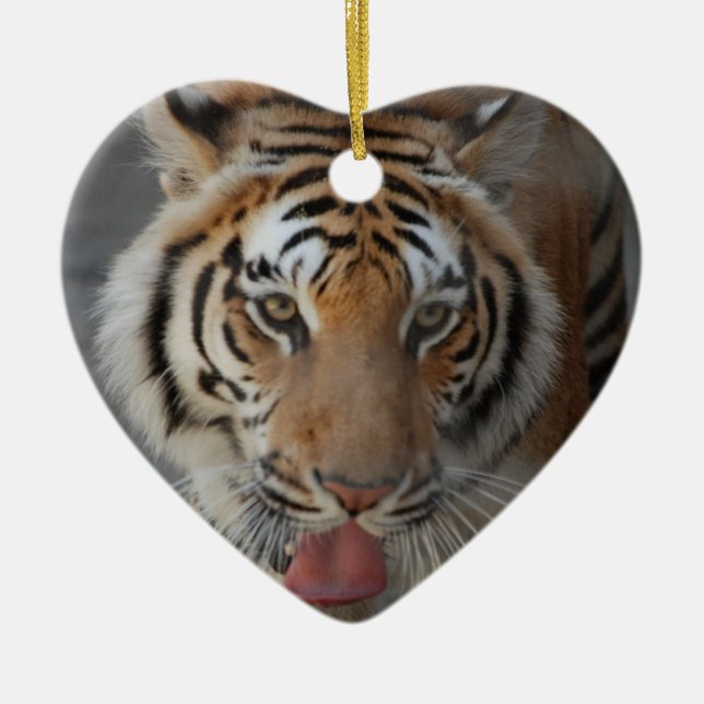Tiger küsst Verzierung Keramik Ornament (Vorne)