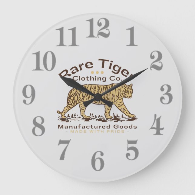 Tiger Large Clock Große Wanduhr (Vorderseite)