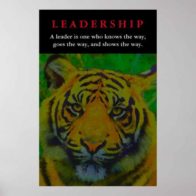 Tiger Leadership Motivierend Poster (Vorne)