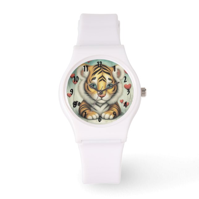 Tiger-Liebe 2 Armbanduhr (Vorderseite)