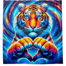 Tiger-Liebe Duschvorhang