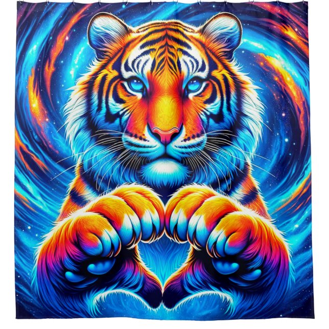 Tiger-Liebe Duschvorhang (Vorderseite)