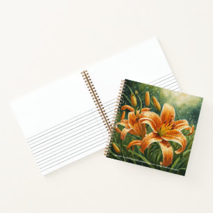 Tiger-Lilie Symbolik Notizbuch