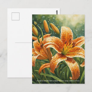 Tiger-Lilie Symbolik Postkarte