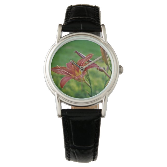 Tiger-Lilien Armbanduhr (Vorderseite)