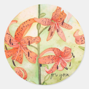 Tiger-Lilienen-Aufkleber, für Sie Runder Aufkleber