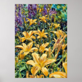 Tiger Lilies in Fett-Farben (Patelle) Poster