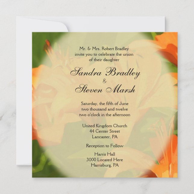 Tiger Lilies Invitations de mariage (Devant)