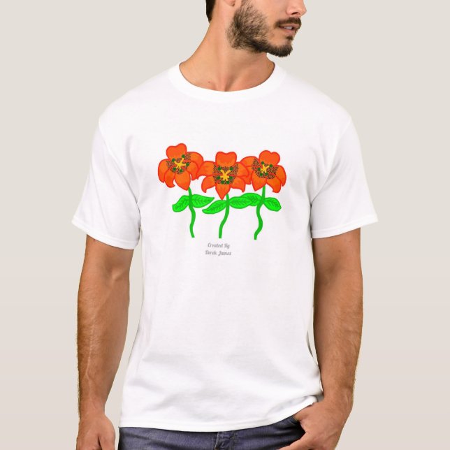 Tiger Lilies Men's White Basic T Shirt (Vorderseite)