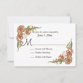 Tiger Lilies Wedding RSVP Karte