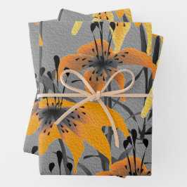 Tiger Lilies Wrapping Paper Sheets Geschenkpapier Set