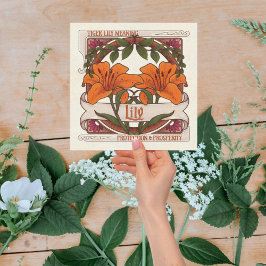 Tiger Lily - Blume bedeutet Vintage Orange Mitteilungskarte