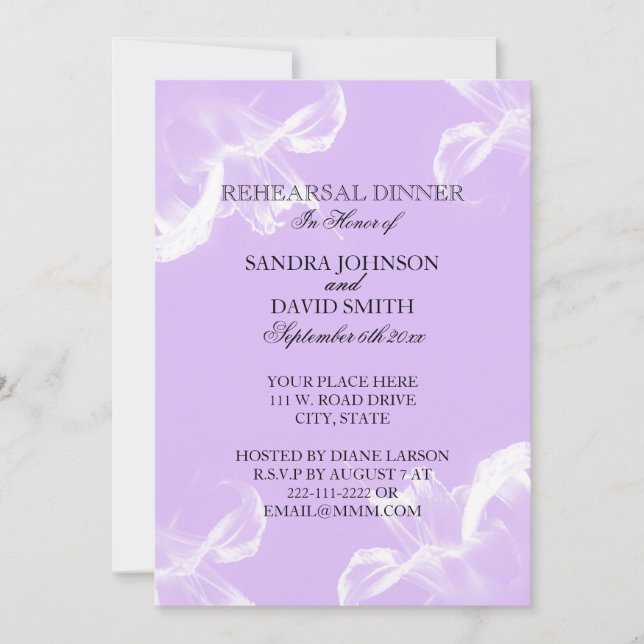 Tiger Lily Floral Invitation Mariage (Devant)