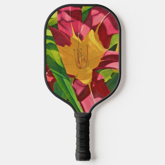 Tiger Lily Floral Pickleball Schläger (Vorderseite)