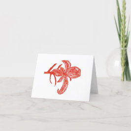 Tiger Lily Japanese Style Block Print Card Dankeskarte