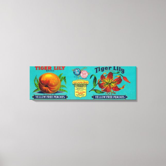 Tiger Lily Peach Label Leinwanddruck (Vorderseite)