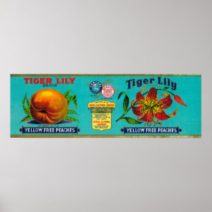 Tiger Lily Peach Label Poster