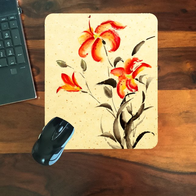 Tiger Lily - rot Mousepad (Von Creator hochgeladen)