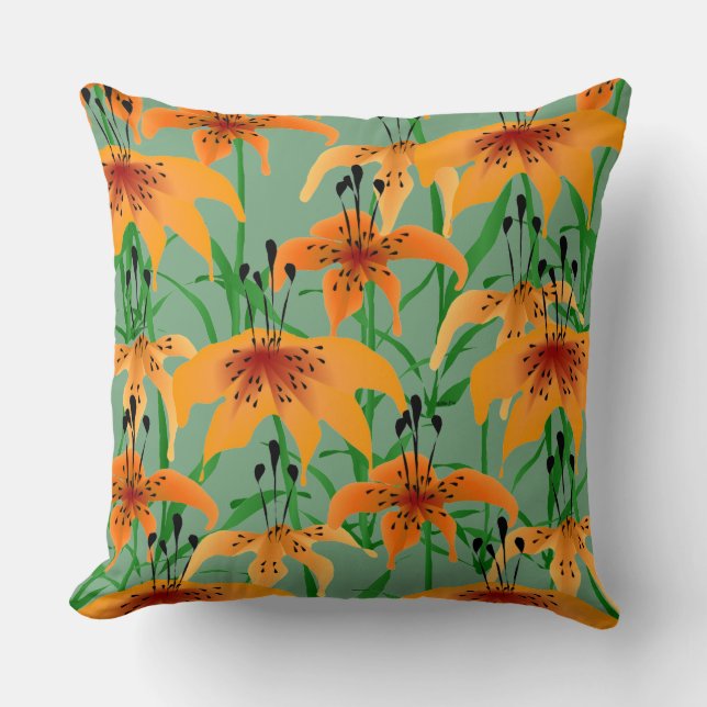 Tiger Lily Throw Kissen (Vorderseite)