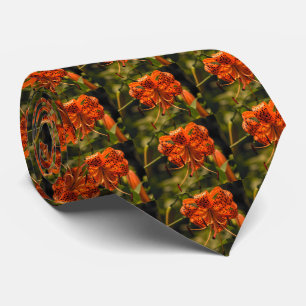 Tiger Lily Wildblume - Lilium lancifolium Necktie Krawatte