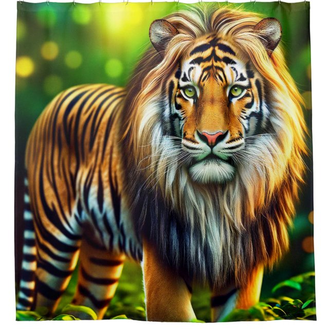 Tiger Lion Duschvorhang (Vorderseite)