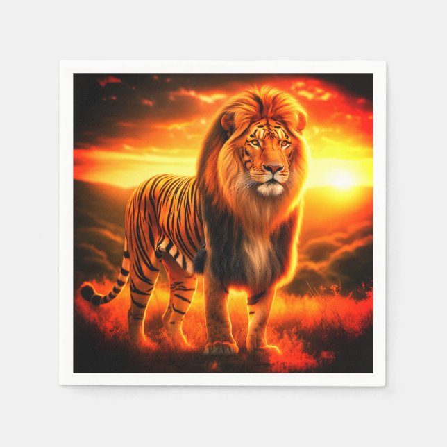 Tiger Lion Serviette (Vorderseite)