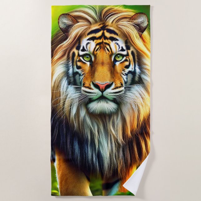 Tiger Lion Strandtuch (Vorderseite)