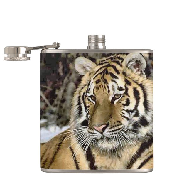 Tiger Lovers Kunst Flachmann (Geöffnet)